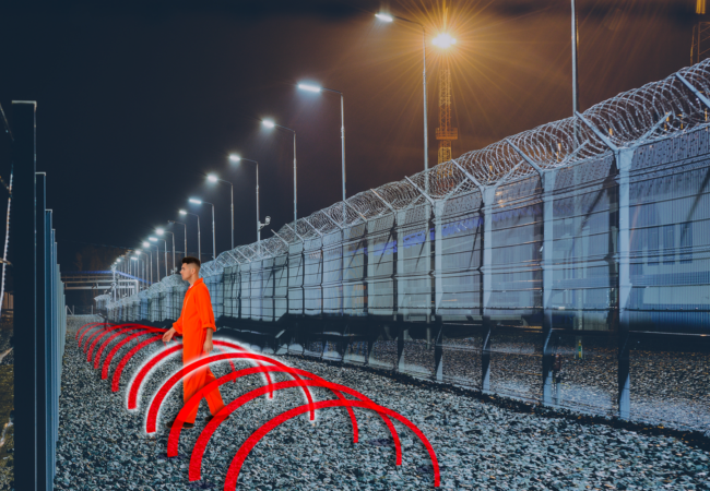 Optex prison article burried echopoint between fences